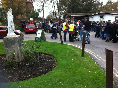 The queue in the Hospice carpark