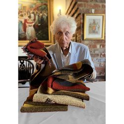 Tom Baker with scarf birthday card
